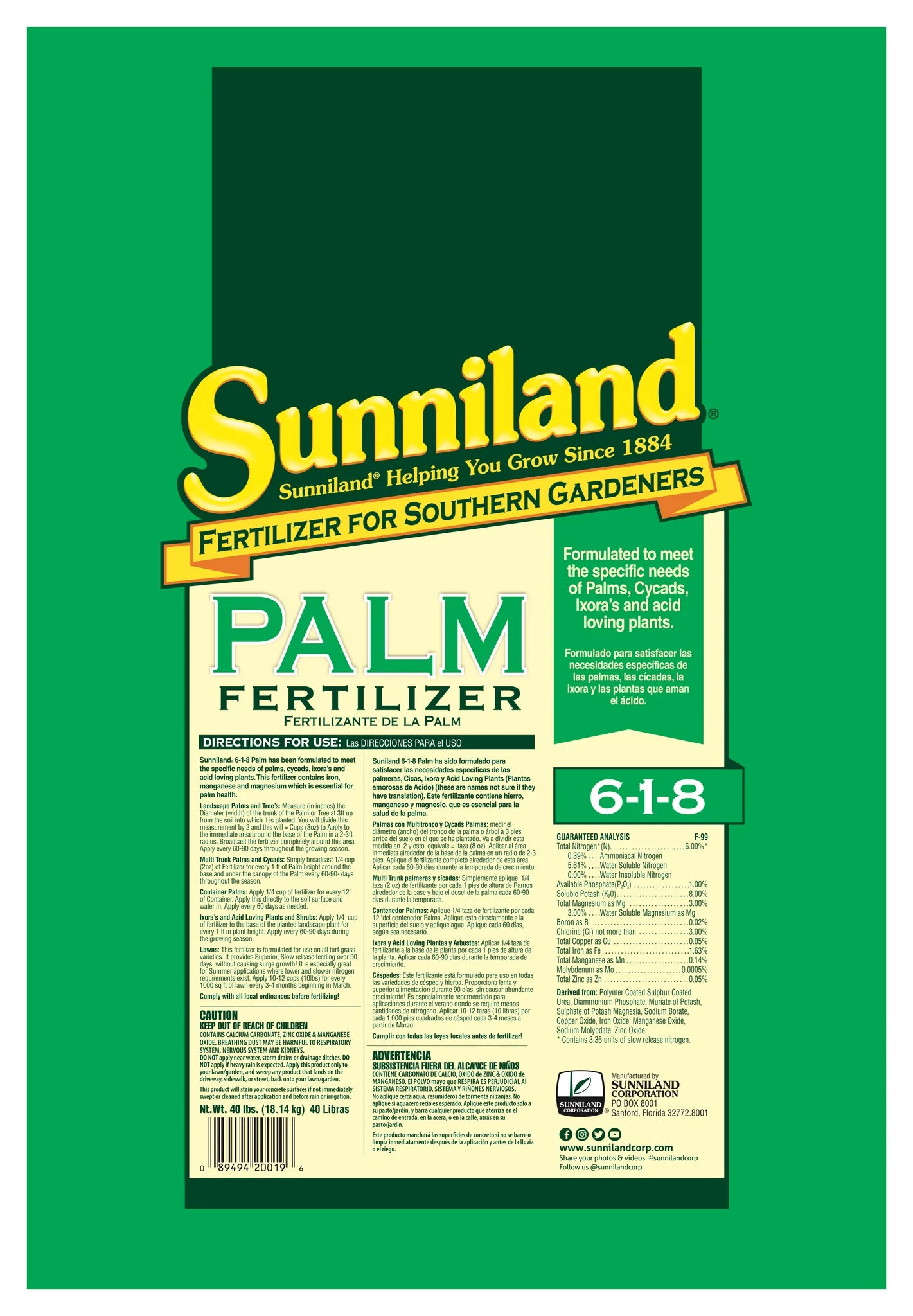 Sunniland Palm Fertilizer GrowGoods
