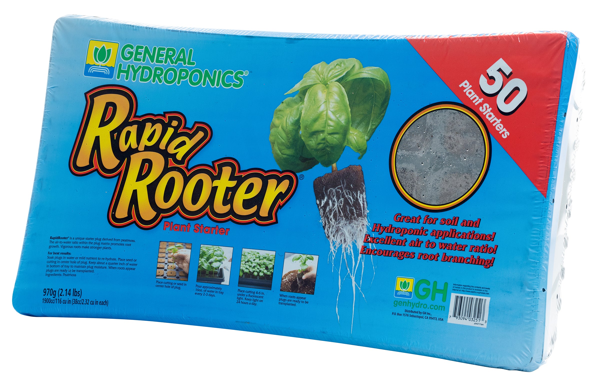 general hydroponics rapid rooter plant starters Gh Rapid Rooter Starter Kit 50Pcs