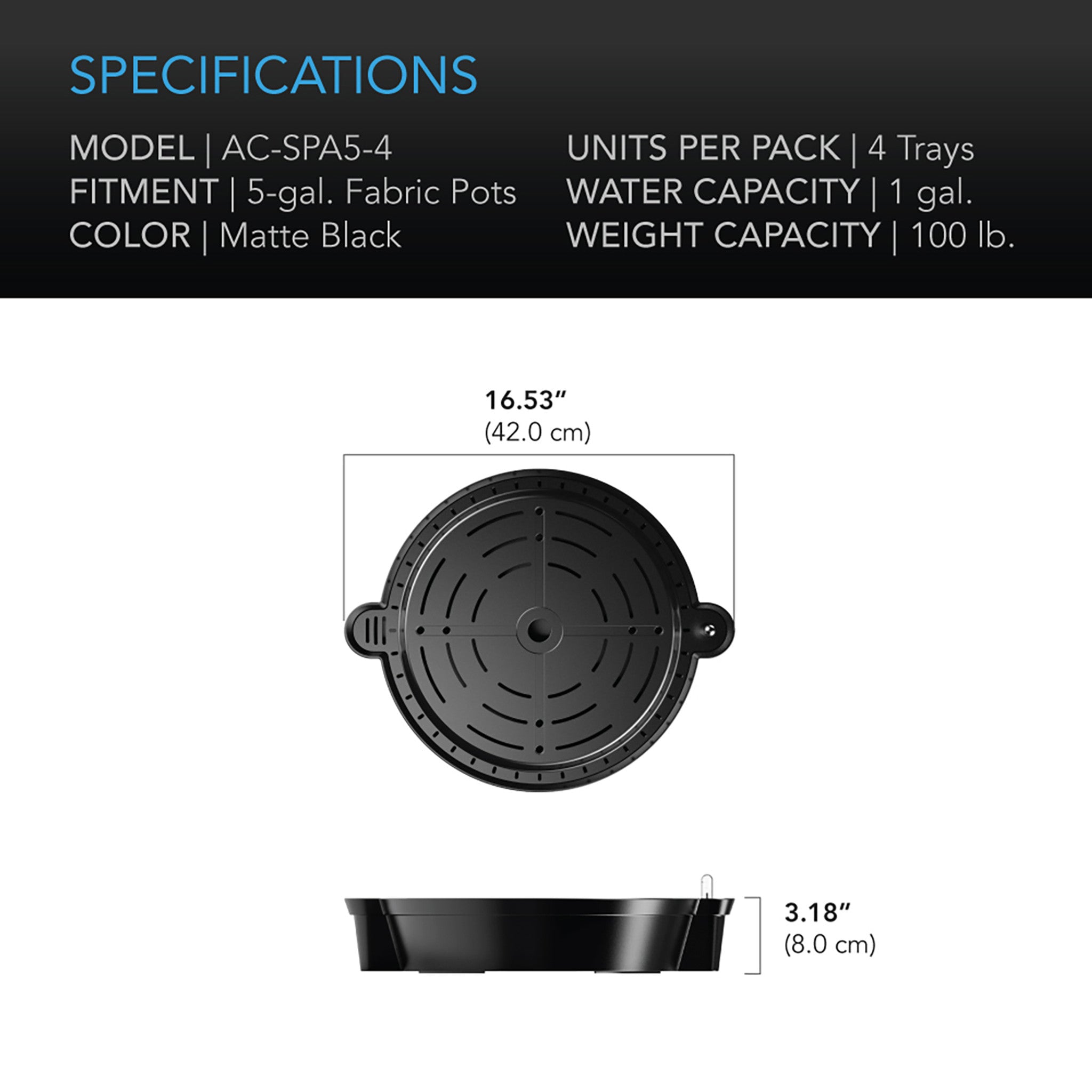 AC Infinity Self-Watering Base - 4-Pack