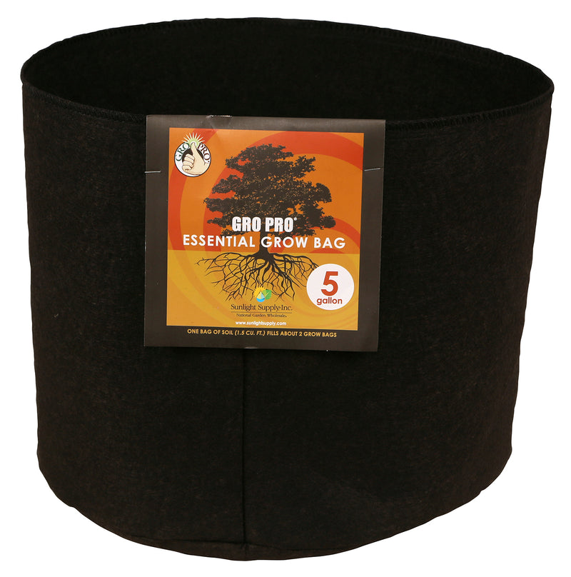 Gro Pro Essential Round Fabric Pot - Black
