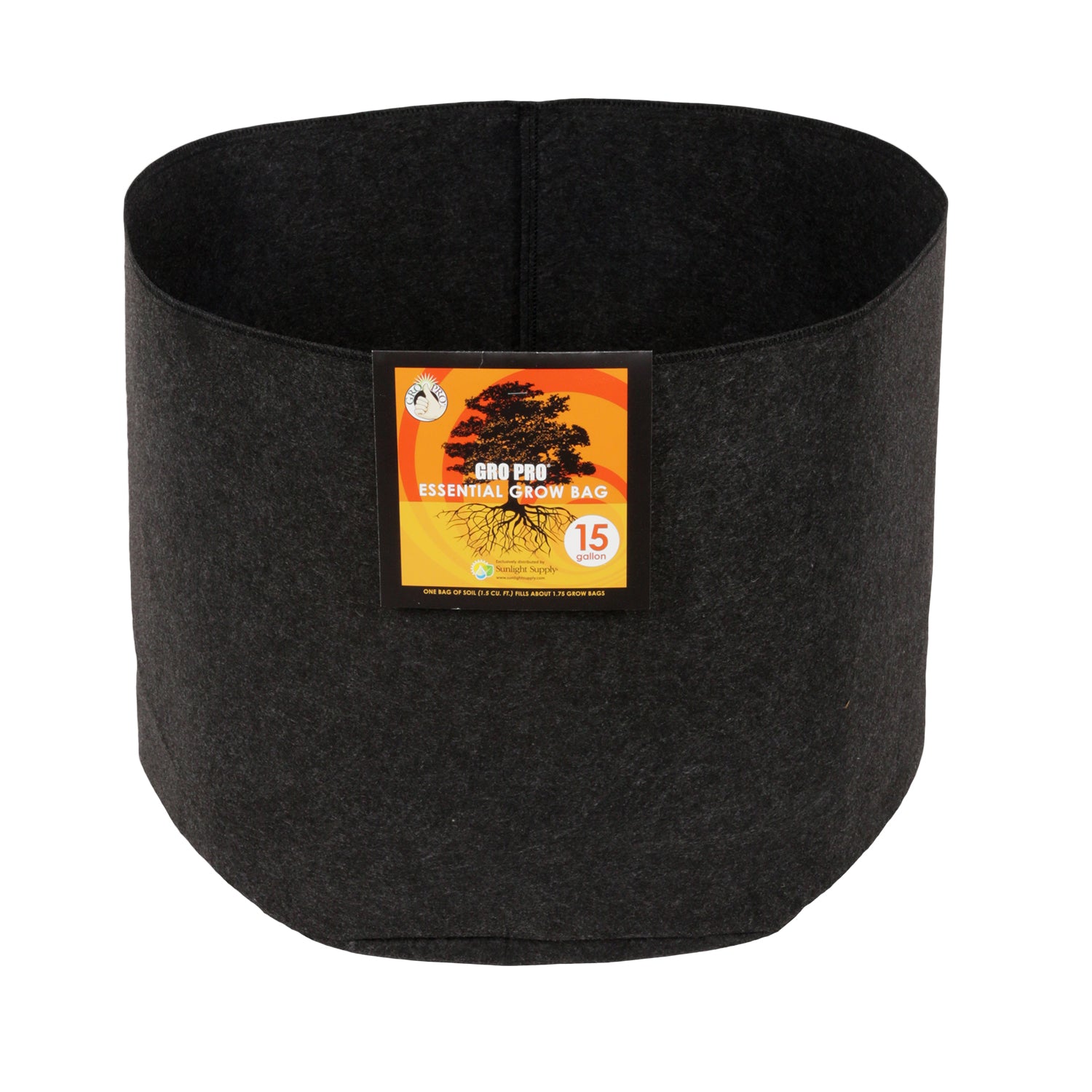 Gro Pro Essential Round Fabric Pot - Black